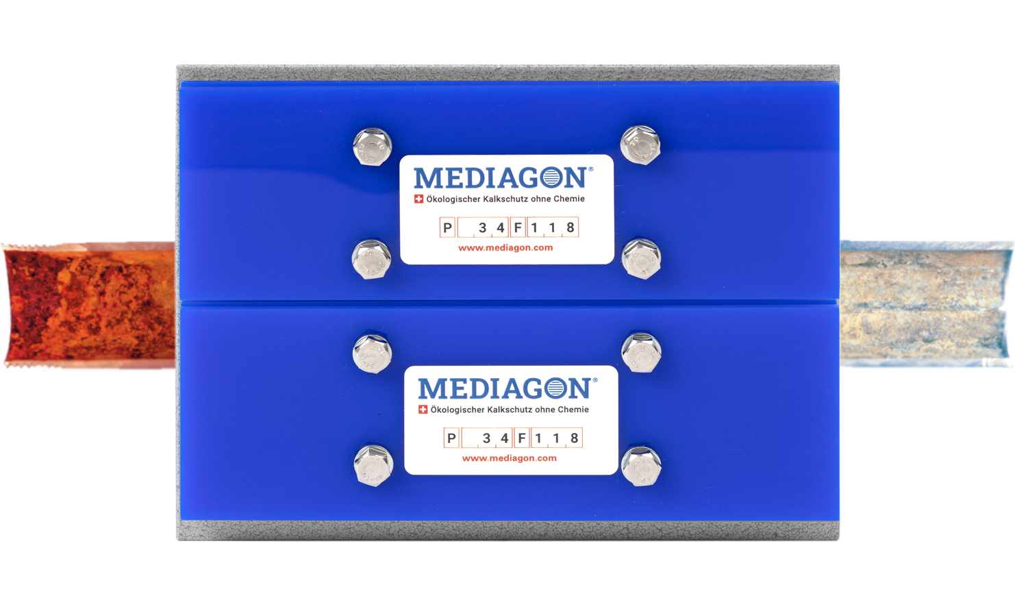 Mediagon Entkalkung - Querschnitt der Rohre